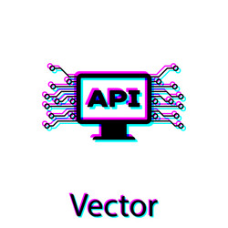black computer api interface icon isolated vector image