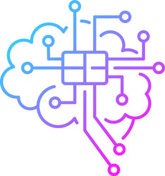 brain microcircuit gradient linear icon vector