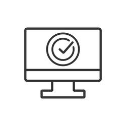 computer check mark outline icon linear vector image