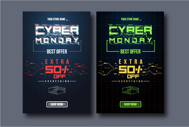 cyber monday background with futuristic user vector