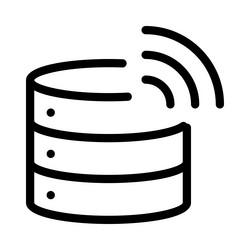 database for storing data wirelessly vector image