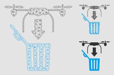 Drone drop trash mesh network model vector