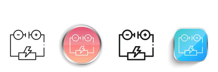 electric icon thin linear regular and button vector image