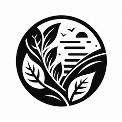 Elegant Bird Silhouette Emblem Vector Image