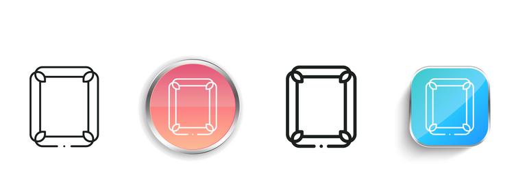 frame icon thin linear regular and button style vector image