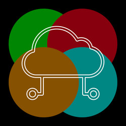 hosting cloud icon computing technology vector image