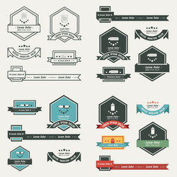 label and ribbon template set vector image