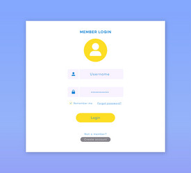 login form page template flat style vector image