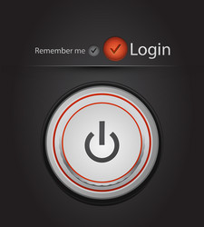 login page with tune button vector image