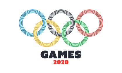 olympic symbol on white background for games 2020 vector image