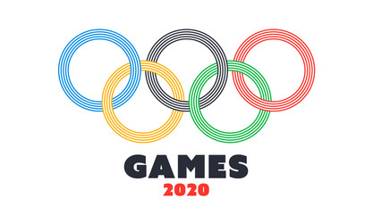 Olympic symbol on white background for games 2020 vector