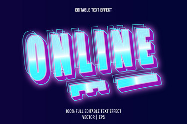online editable text effect 3 dimension emboss vector image