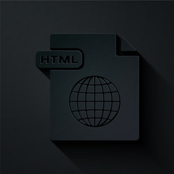 paper cut html file document download button vector image