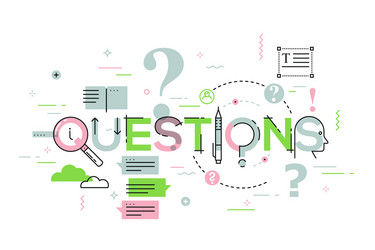 thin line design concept for questions website vector