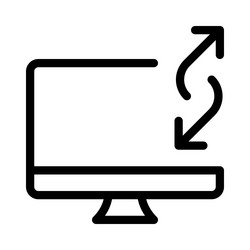 utilizing desktop computer for data transfer vector image