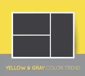 Yellow and gray trendy color horizontal collage vector