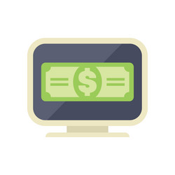 computer screen displaying dollar bill for online vector image