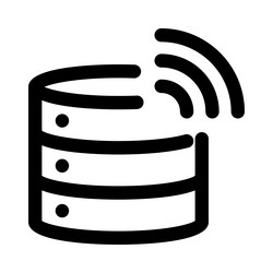 database for storing data wirelessly vector image