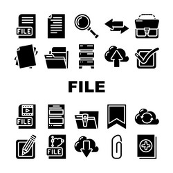 file computer digital document icons set vector image