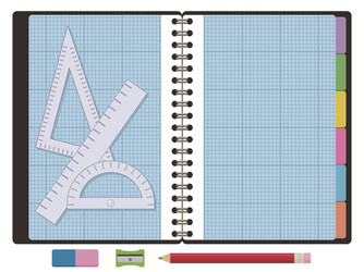 graph paper notebook vector image