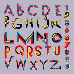 abstract colorful font and alphabet vector image