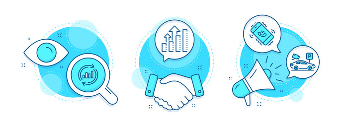 call center analysis graph and parking security vector image