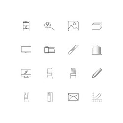 creative process and design simple linear icons vector image