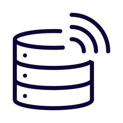 database for storing data wirelessly vector image