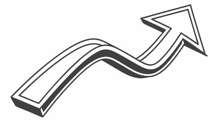 dynamic 3d curved arrow graphic element design vector image