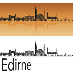 Edirne skyline in orange vector