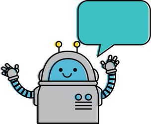 electronic robot with speech bubble character vector image