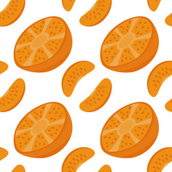 seamless pattern with oranges and tangerines vector