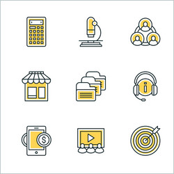 thin line icon set icons for website mobile vector image