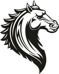tribal horse head mascot or tattoo Vector Image