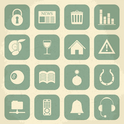 universal retro icons for web and mobile vector image