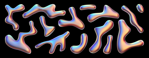 3d abstract liquid blobs vector image