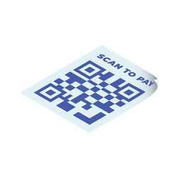 qr code sticker for smartphone scan to pay vector