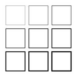 set empty frame collection outline border vector image