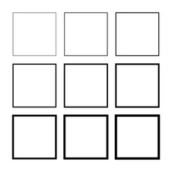 Set empty frame collection outline border vector