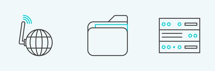set line server data web hosting social network vector image
