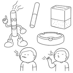 Set of cigarettes vector