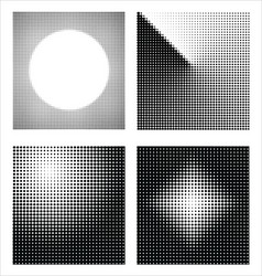 set of different abstract halftone vector image