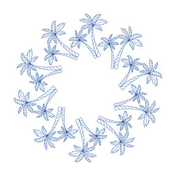 tropical palm tree design creating a circular vector image