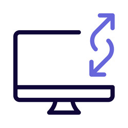 utilizing desktop computer for data transfer vector image