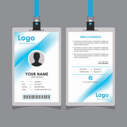 abstract blurry blue white line id card design vector