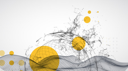 abstract image of a wireframe sphere vector image