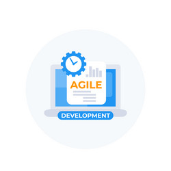 agile development icon with laptop vector