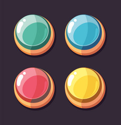 Cartoon Button Set - Rounded UI vector image