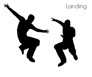 man in landing action pose vector