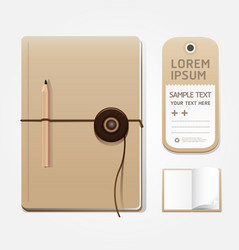 Open Notebook Page with Tag vector image